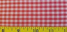 Synthetic Blend Yarn Dyed Red and White Gingham Check 1/8 Inch 46" wide BTY