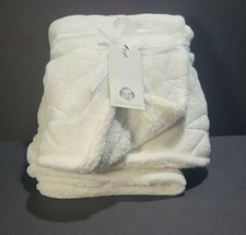 Plush Baby Blanket Soft White Newborn Baby Blanket 30" x 40" NEW Unisex
