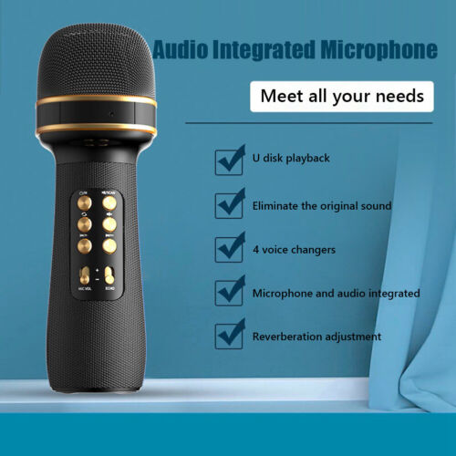 WS-898 Karaoke Bluetooth-Compatible Microphone Wireless Sing Mic (Black) - Picture 1 of 8