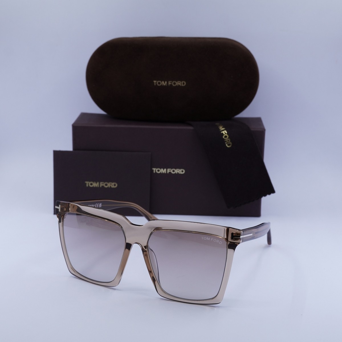 Tom Ford FT0764 57G Shiny Beige/Brown Mirror 58-16-140  display picture 2