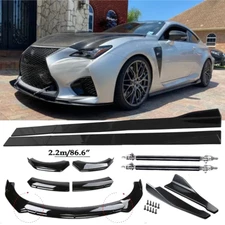 Front Bumper Lip Spoiler Side Skirts Rear Lip For Lexus RCF Glossy Black M