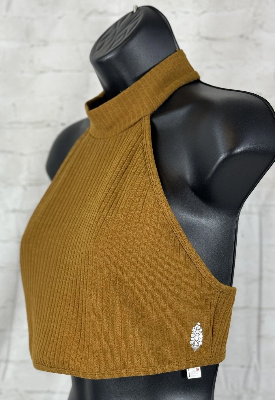 free-people-movement ribbed crop halter athletic tank-top