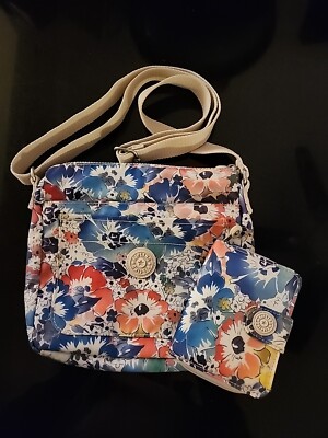 Kipling Crossbody Navy Pink Bloom Plus Matching Wallet