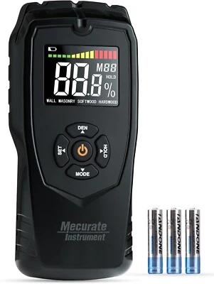 Mecurate Pinless Moisture Damp Meter Non Destructive Detector Metre VAT inc.