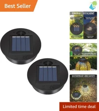 2-Pack 10 Lumen Solar Lights Replacement Top - Waterproof 3.35 Inch Lantern