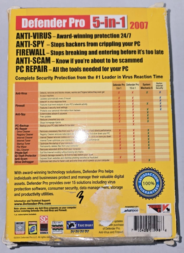 Defender Pro 2007 5-in-1 PC Software For Windows Anti-virus Spy Firewall Repair - Image 4 of 4