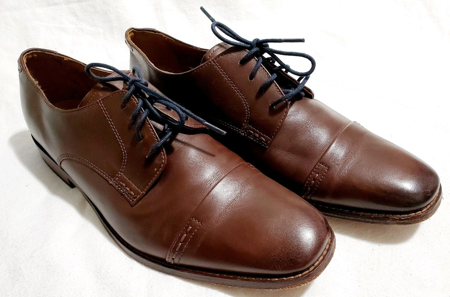 Brown Bostonian Leather shoes Blue Navy 