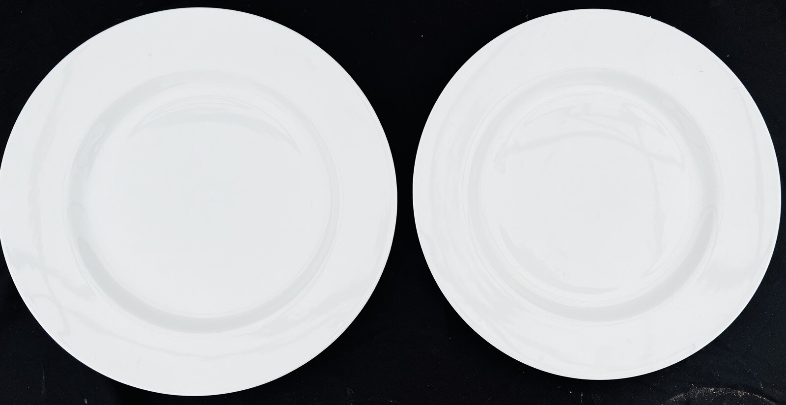 Set of 2 Pier 1 Luminous Porcelain White Coupe 10 5/8" Dinner Plates
