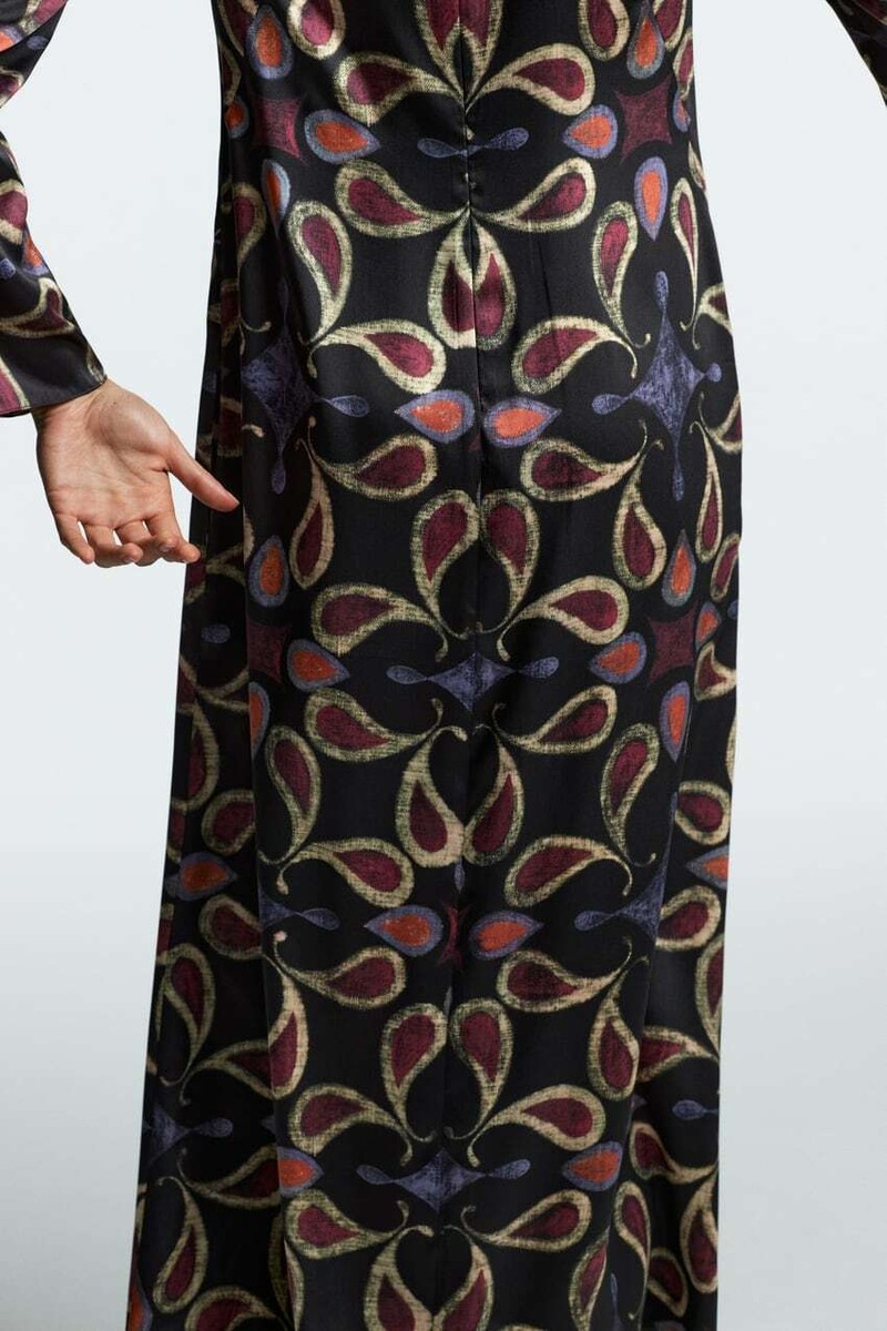 NWT ZARA PRINTED MIDI DRESS XS | eBay