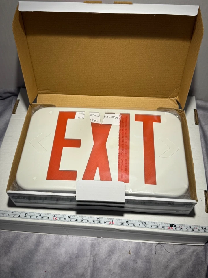 COOPER ALL-PRO THERMOPLASTIC LED EXIT SIGN LIGHT APX6R UNIVERSAL - Image 2 of 4