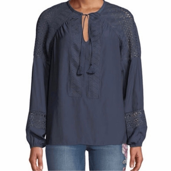 WINNIE VNECK BLOUSE - DUSTY BLUE