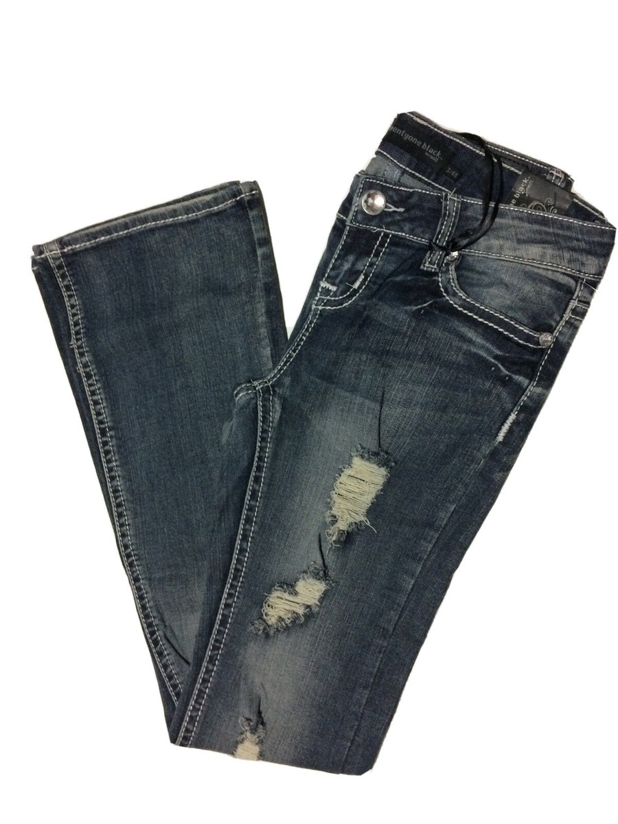 TwentyOne Black by Rue 21 Mid Rise Boot Jeans Dark Blue color 3/4