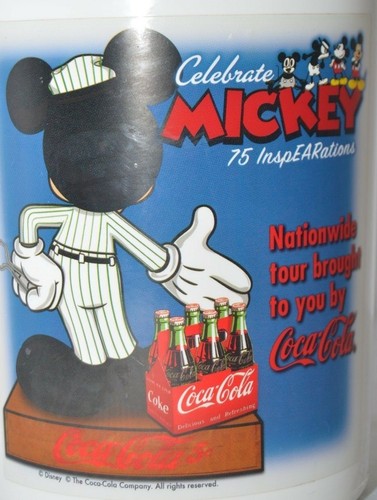 VTG Disney Celebrate Mickey 75 InspEARations Coco Cola Tumbler Travel Mug Cup - Imagen 5 de 9