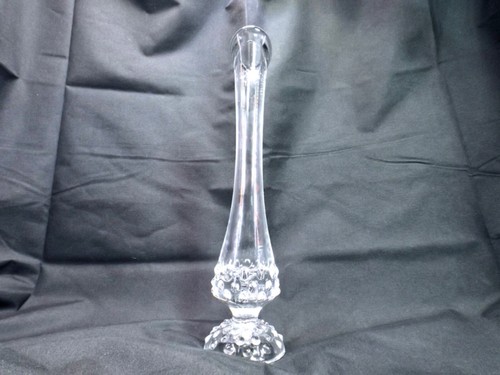 Vintage Fenton Glass Clear Hobnail Swung Vase, 10" - Picture 3 of 9