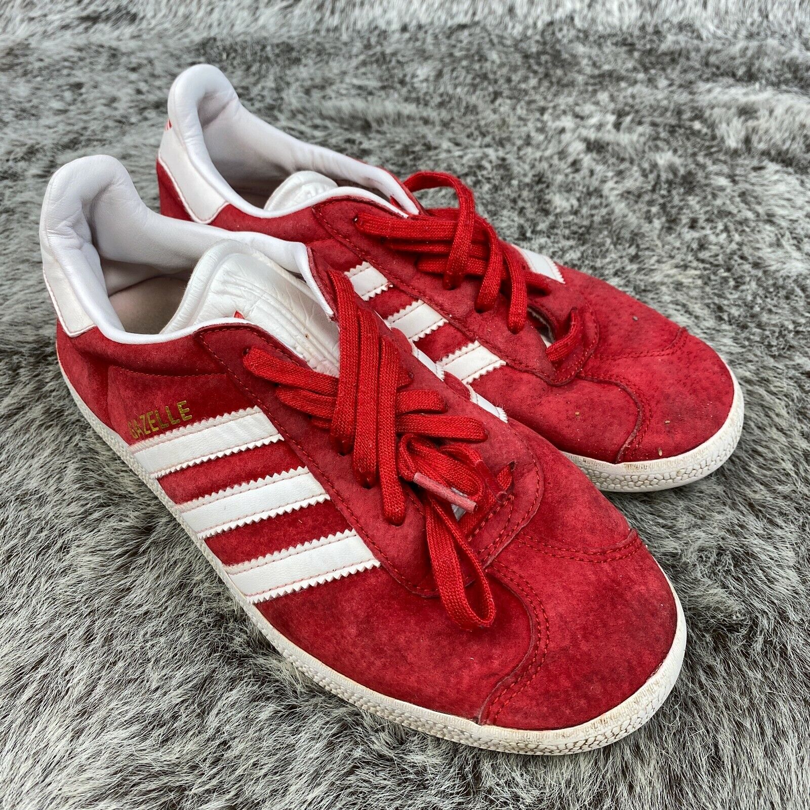 adidas Gazelle J SNEAKERS Suede Laces Leather Scarlet White BY9543 ...