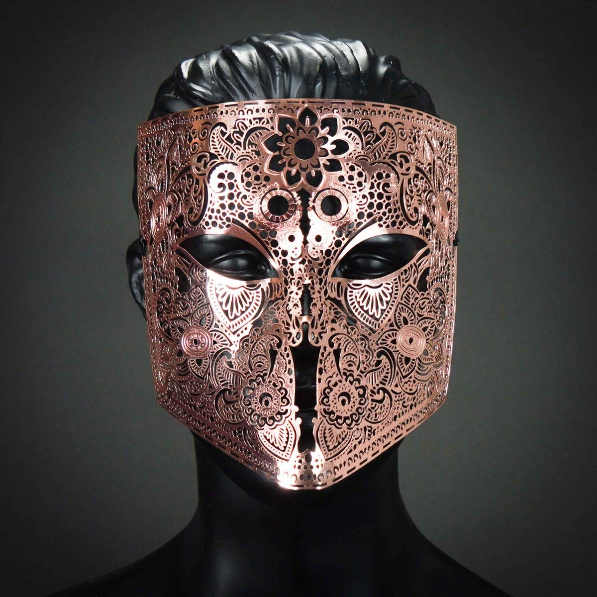 Luxury Rose Gold Masquerade Mask Full Face Mask Bauta Party