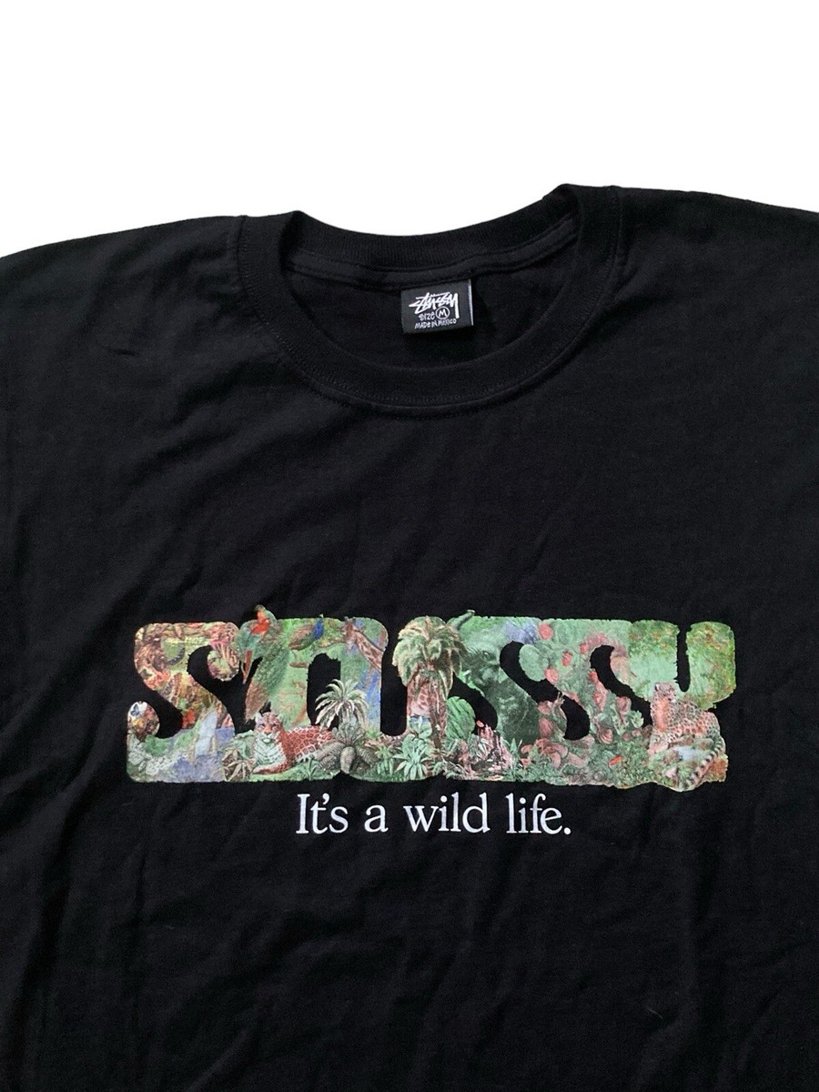 Stüssy 赤 M Tシャツ It's a wild life. STUSSY 'It's a Wild Life' Logo Graphic T-Shirt Men's size