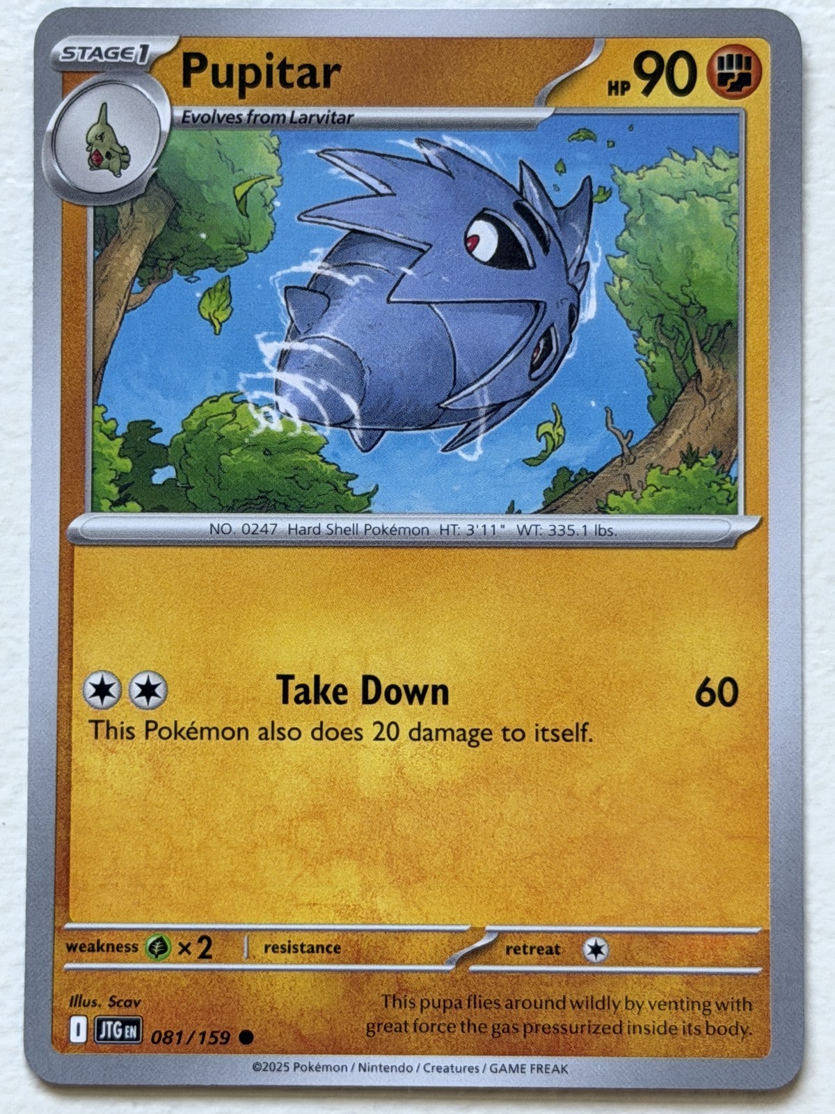 Pupitar 81/159 Journey Together Common Near Mint Pokemon