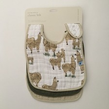 NEW 3 Classic Bibs Absorbent Multi-layer Cotton Muslin Neutrals Little Unicorn