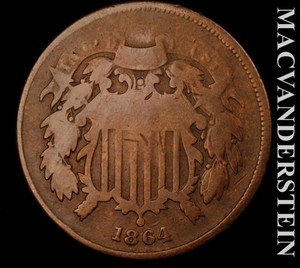 1864 Two Cent - Scarce  Better Date  No Reserve  #L6133