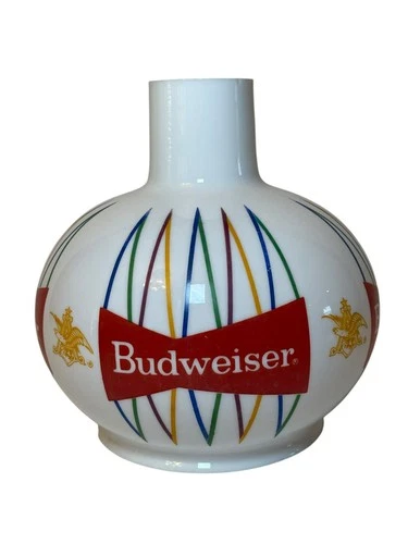 Vintage 1960's Milk Glass Budweiser Retro Globe 7" Lamp HEAD Light Shade/Sconce