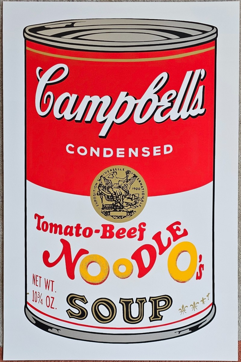 ANDY WARHOL CAMPBELL'S TOMATO BEEF NOODLE O's SOUP SUNDAY B