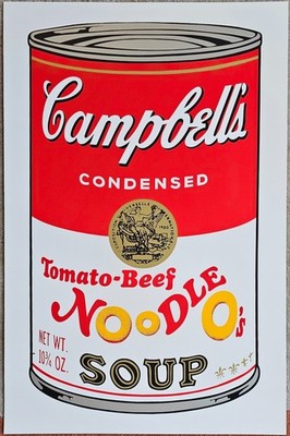 ANDY WARHOL CAMPBELL'S TOMATO BEEF NOODLE O's SOUP SUNDAY B. MORNING #'d POP ART