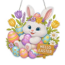 Easter Diamond Art Hanging Kit for Adults, DIY Diamonds Painting Window Hangi...