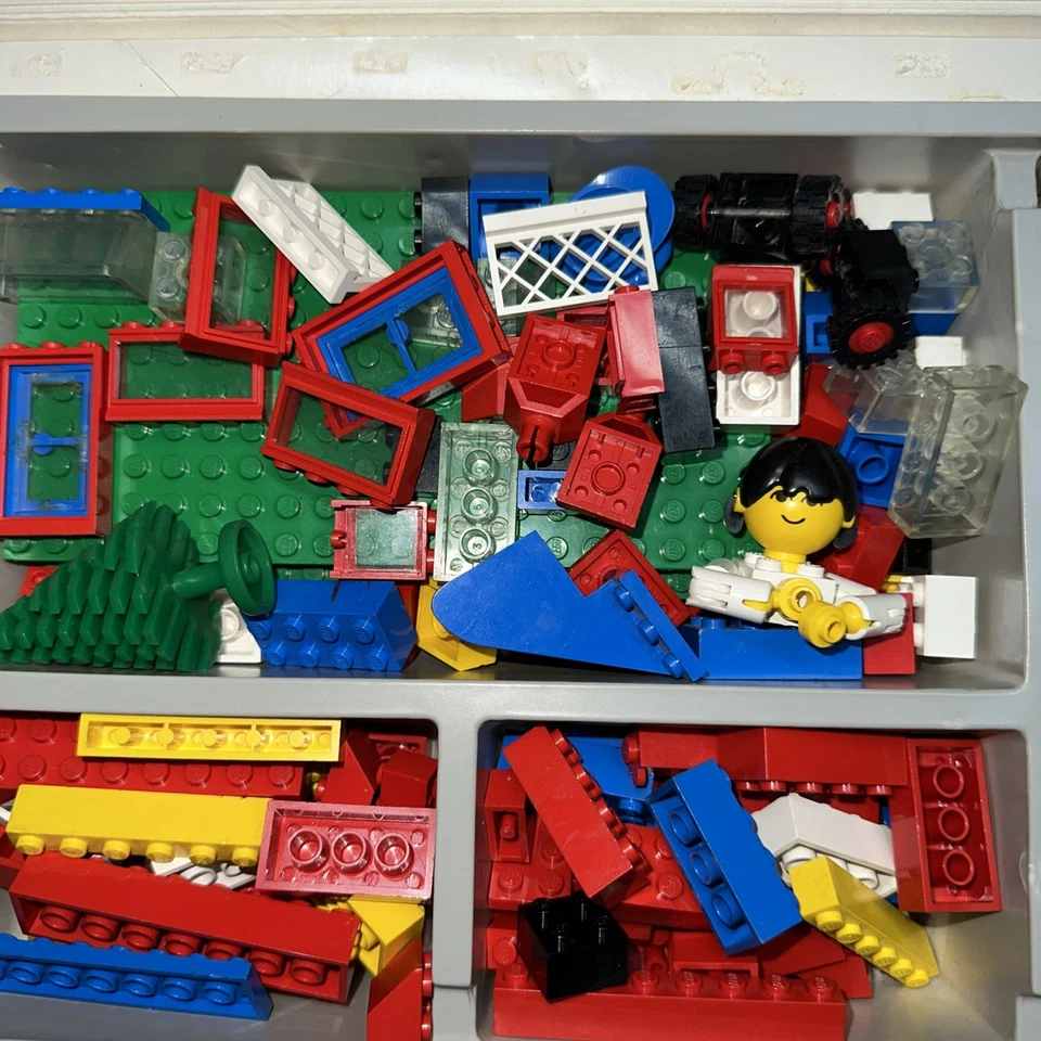 Lote 2 juegos de construcción universales LEGO 111 y 400 vintage con caja 1976 #62 Foto 4 de 4