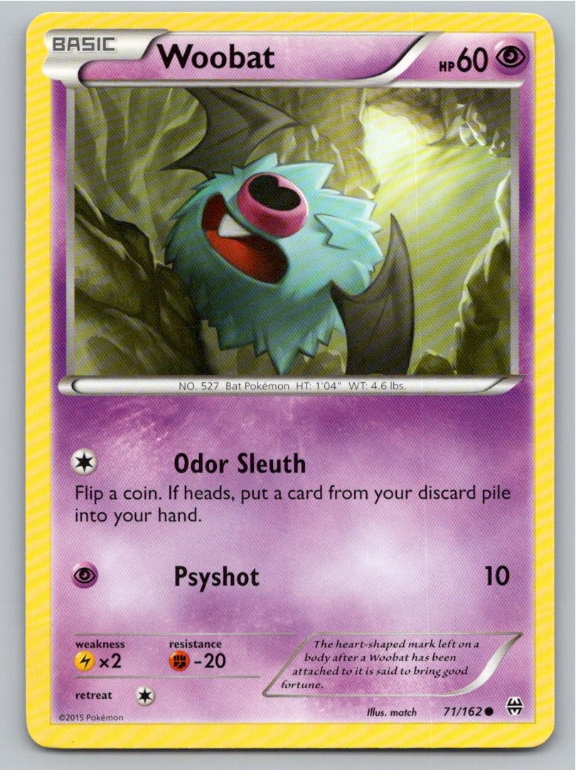 2015 POKEMON WOOBAT BREAKTHROUGH 71/162 C NM A77943 FREE S&H
