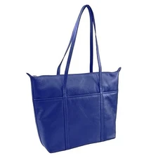 ili New York 6901 Leather Tote Handbag (Cobalt Blue)