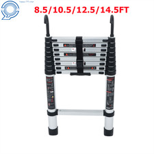 8.5/10.5/12.5/14.5 FT Telescopic Extension Ladder Collapsible Ladders Aluminum