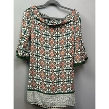 Lulus Green Geometric Pattern Fringe Off Shoulder Mini Dress Womens Size XS