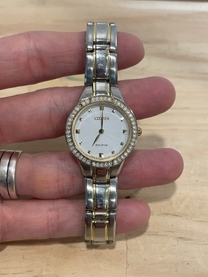 Citizen Silhouette Crystal Eco-Drive Women's Two Tone 28mm Watch EX1364-59A