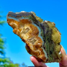 194G Top!! Natural Rabbit Hair Rutilated Fluorite Quartz Druzy Slice Crystal Gem