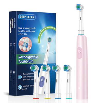 5-Speed Rotating Electric Toothbrush 360° Soft Bristle Waterproof Rechargeable