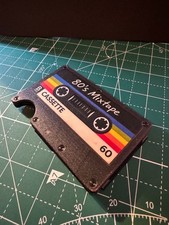Custom 80's Mixtape Cassette Metal Wallet RFID Retro 80s Music Ridge-Style New