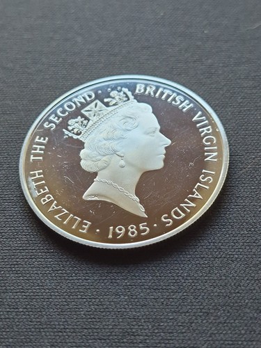 1985 British Virgin Islands $20 Proof Sterling Silver Anchor Coin Twenty Dollars