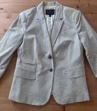Banana Republic Women's White and Grey Classic Modern Jacket Blazer Size 8 Used