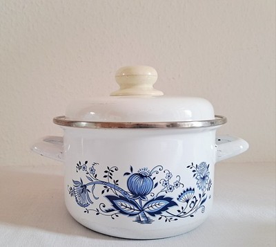 Vintage Emaille Topf Zwiebelmuster, 1,8 Liter 