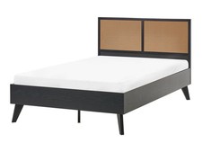 Bed PE Rattan MONPAZIER 120 x 200 cm (EU Small Double) Black