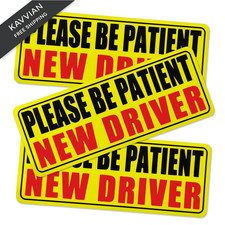 3PCS New Driver Magnet for Car, Please Be Patient Black and red