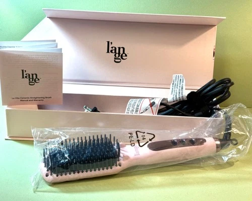L'ange LE VITE  Hair Brush Straightener/Hot Brush -PINK BLUSH - NEW OPEN BOX
