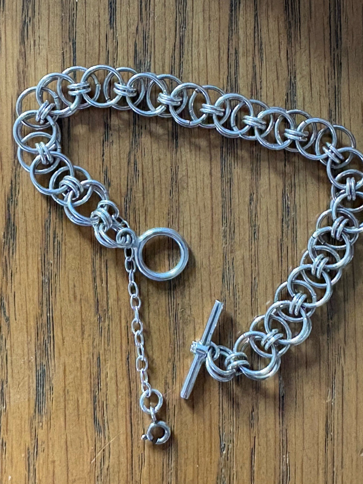 Sterling Silver multiple  Link Chain Bracelet Wit… - image 12