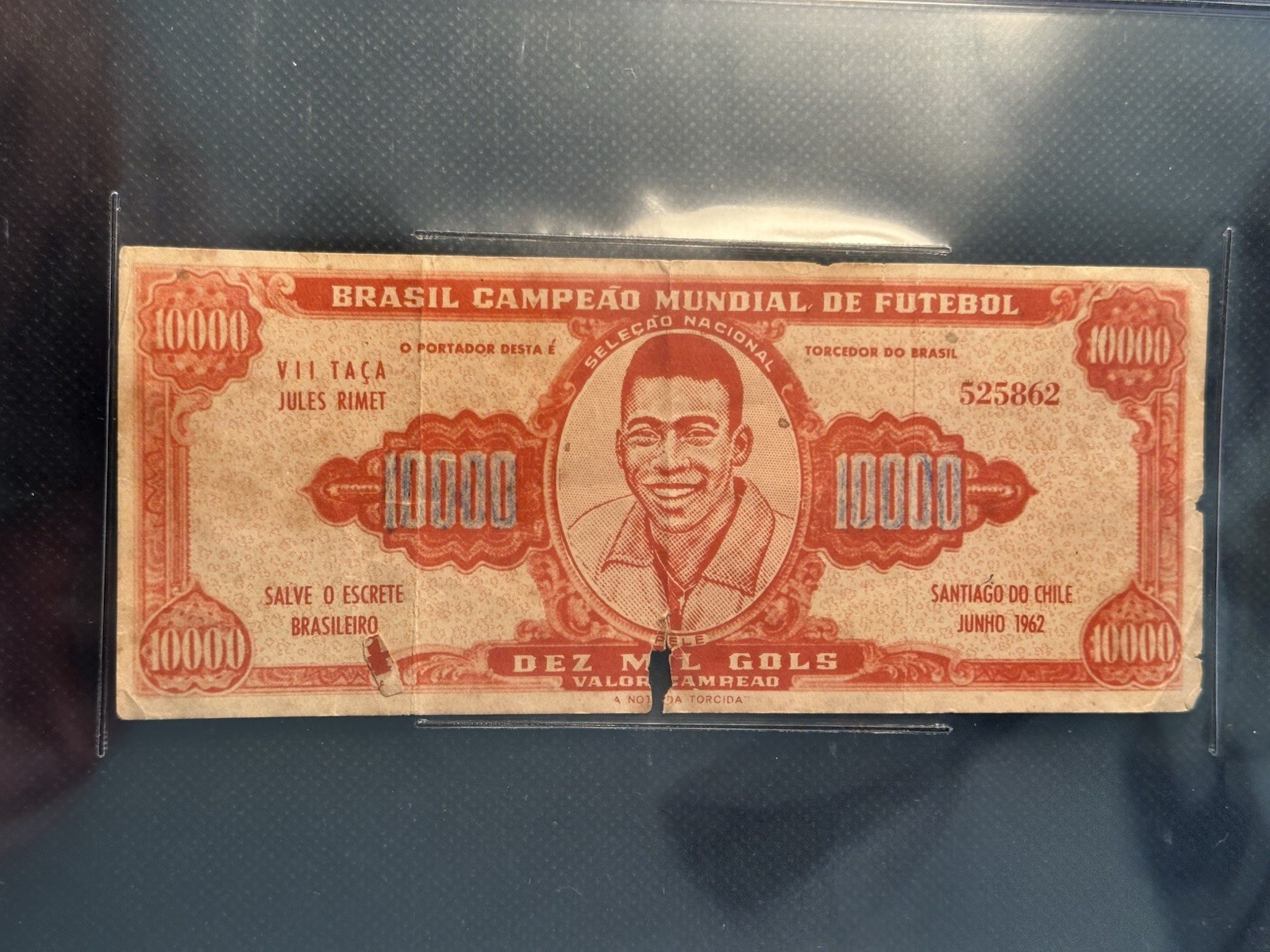1962 PELE Brasil Campeao Mundial De Futebol 10,000 Beckett POP 1 view 2