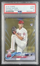 SHOHEI OHTANI PSA 9 2018 TOPPS BASEBALL #700 ROOKIE PITCHING GOLD RC 796/2018