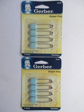 Gerber Diaper Pins 2 Packs Blue 76156 2004 NEW  Sealed Safety-Lock Design