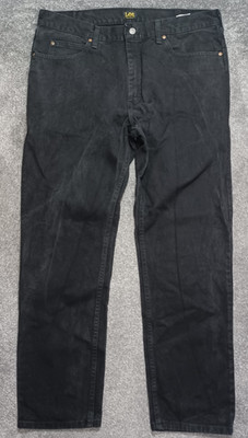Lee Jeans Herren W38 x L32 Schwarz Denim Regular Fit Straight Leg