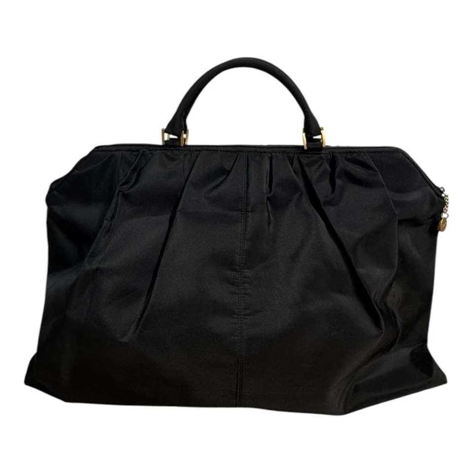 Donna Karan Cosmetics Large Tote Duffle Weekend Bag Black Nylon Travel Work - Image 4 of 4