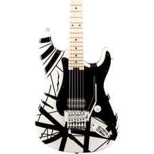 EVH Striped Series Electric Guitar, Maple Fingerboard, White/Black